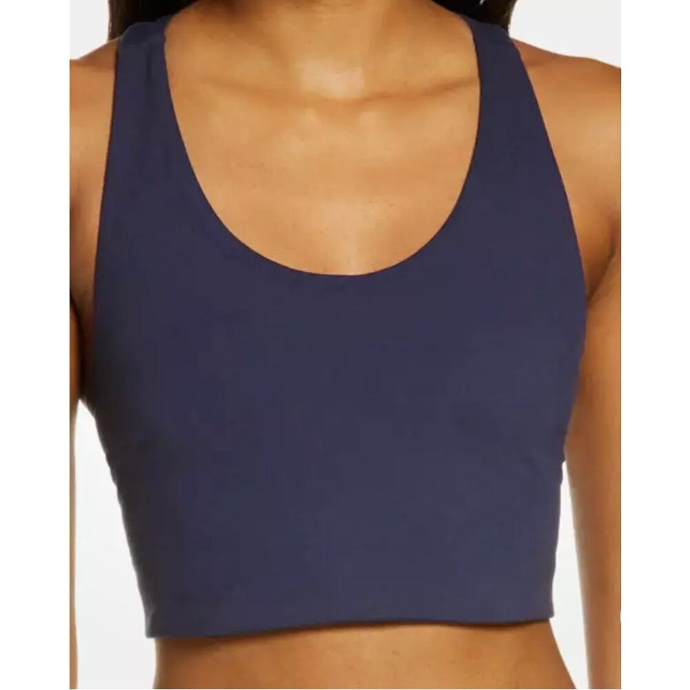 Zella Studio Lite Longline Sports Bra in Navy Blue XS NWT